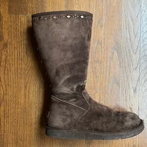 UGG Australia Joplin Studded Zip Up Boots Dark Brown Sz 7